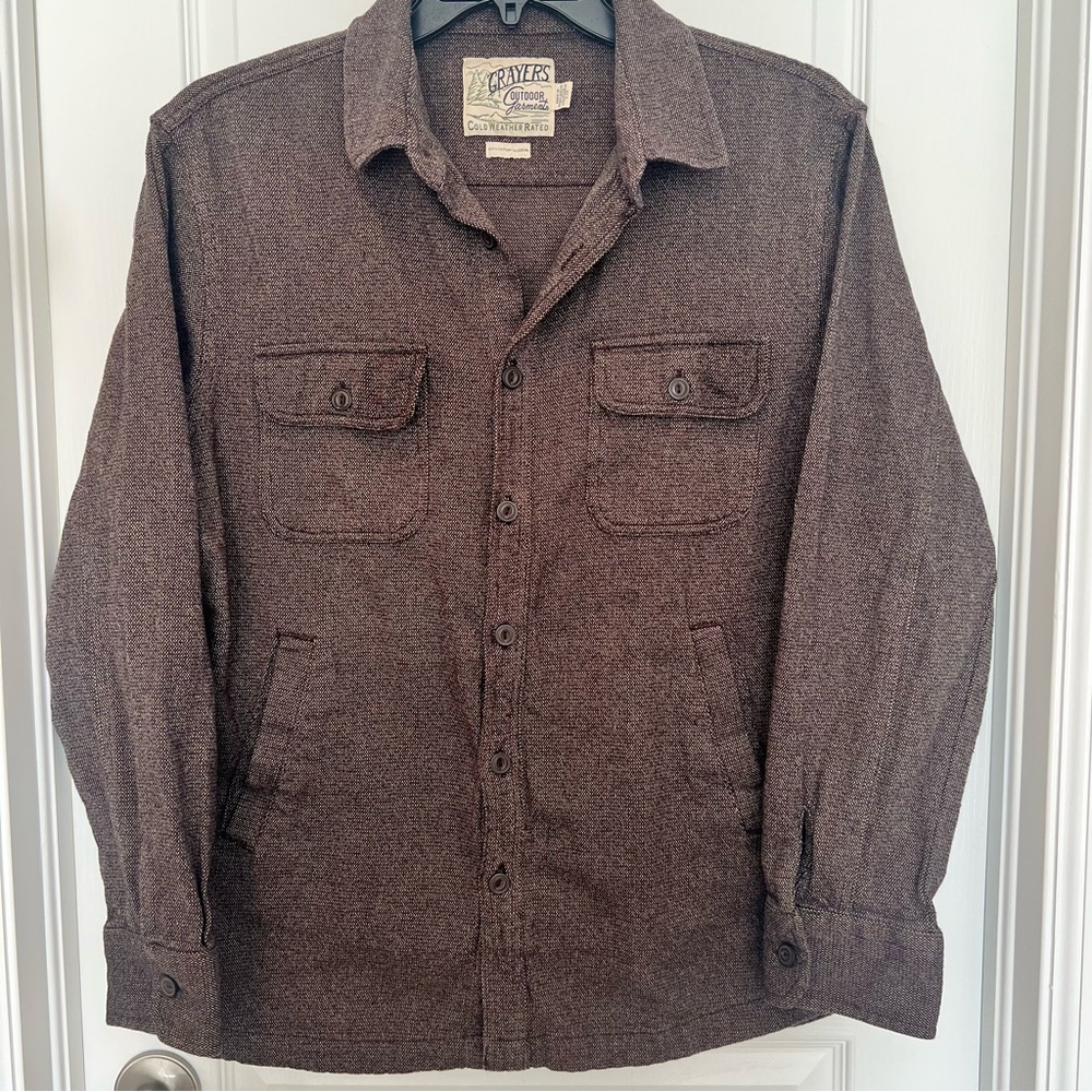 Grayers Men's Brown Military-Style Button Jacket
